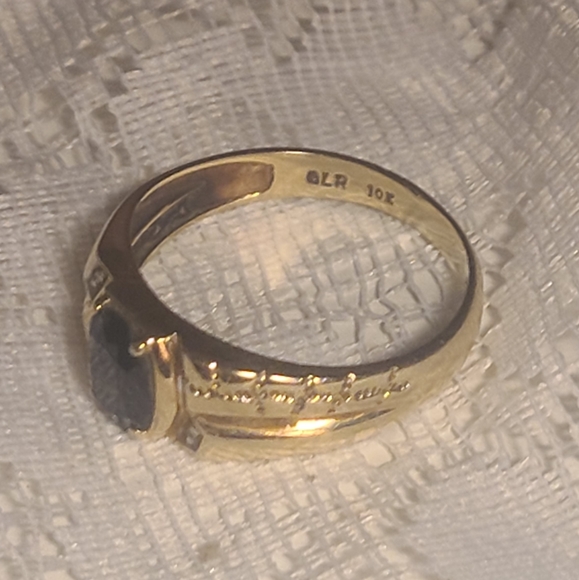 Black Onyx accented Diamonds 10kt gold - Picture 5 of 12